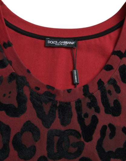 Dolce & Gabbana Red Leopard Print Sleeveless Tank T-shirt Dolce & Gabbana