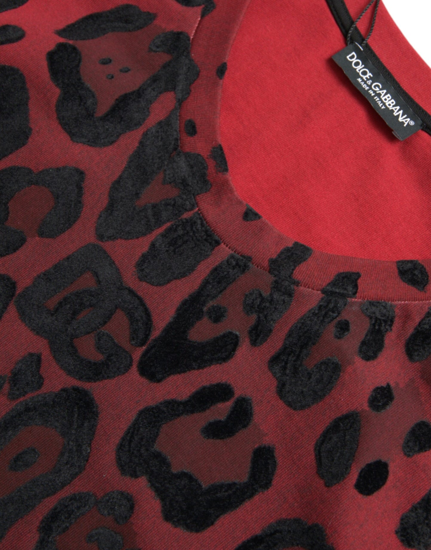 Dolce & Gabbana Red Leopard Print Sleeveless Tank T-shirt Dolce & Gabbana