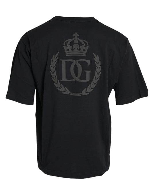 Dolce & Gabbana Black Logo Embossed Crew Neck Short Sleeves T-shirt Dolce & Gabbana