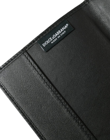 Dolce & Gabbana Black Exotic Skin Leather Long Bifold Passport Holder Dolce & Gabbana