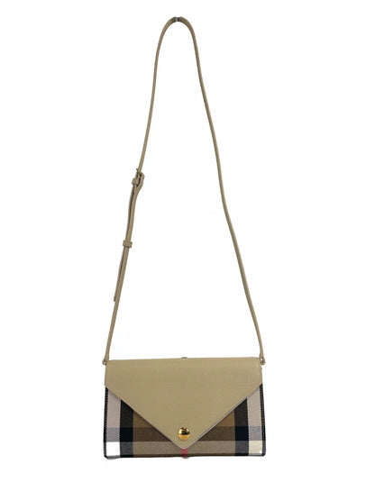 Burberry Hannah Small House Check Coca Leather Crossbody Bag Burberry