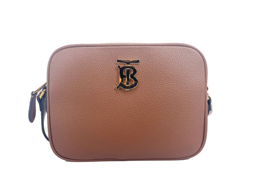 Burberry Small Leather Tan Camera Crossbody TB Logo Bag Burberry