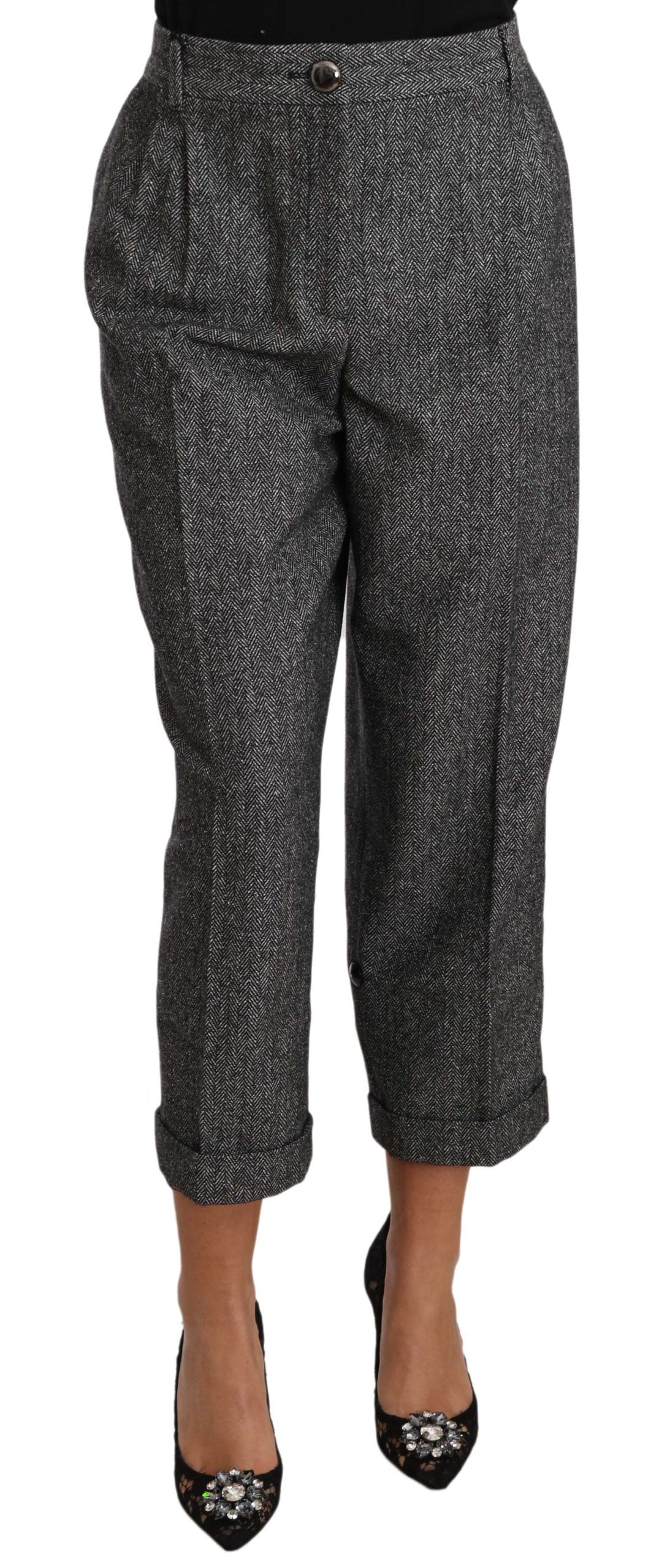 Dolce & Gabbana Elegant Gray Wool-Blend Trousers Dolce & Gabbana