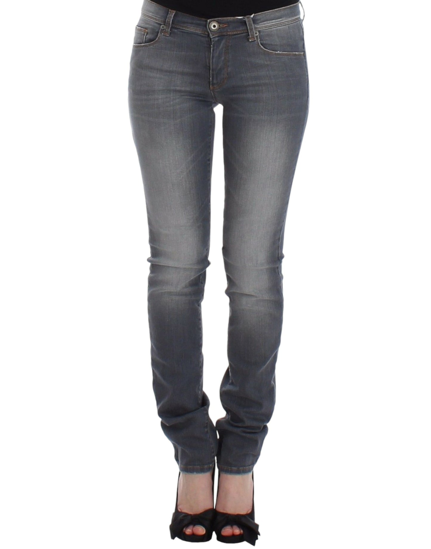 Ermanno Scervino Chic Gray Slim-Fit Skinny Jeans Ermanno Scervino