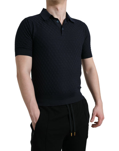 Dolce & Gabbana Dark Blue Collared Short Sleeve Polo T-shirt Dolce & Gabbana