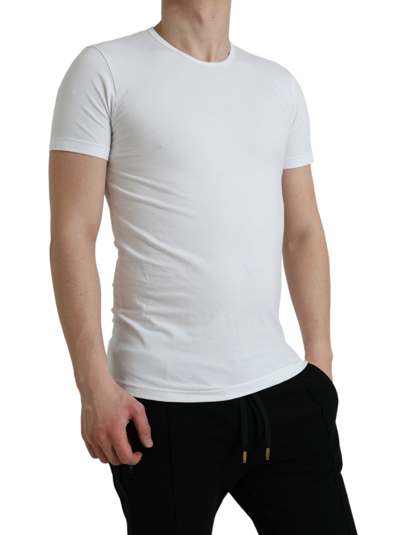 Dolce & Gabbana White Cotton Round Neck Crewneck Underwear T-shirt Dolce & Gabbana