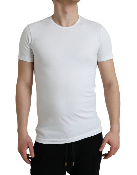 Dolce & Gabbana White Cotton Round Neck Crewneck Underwear T-shirt Dolce & Gabbana