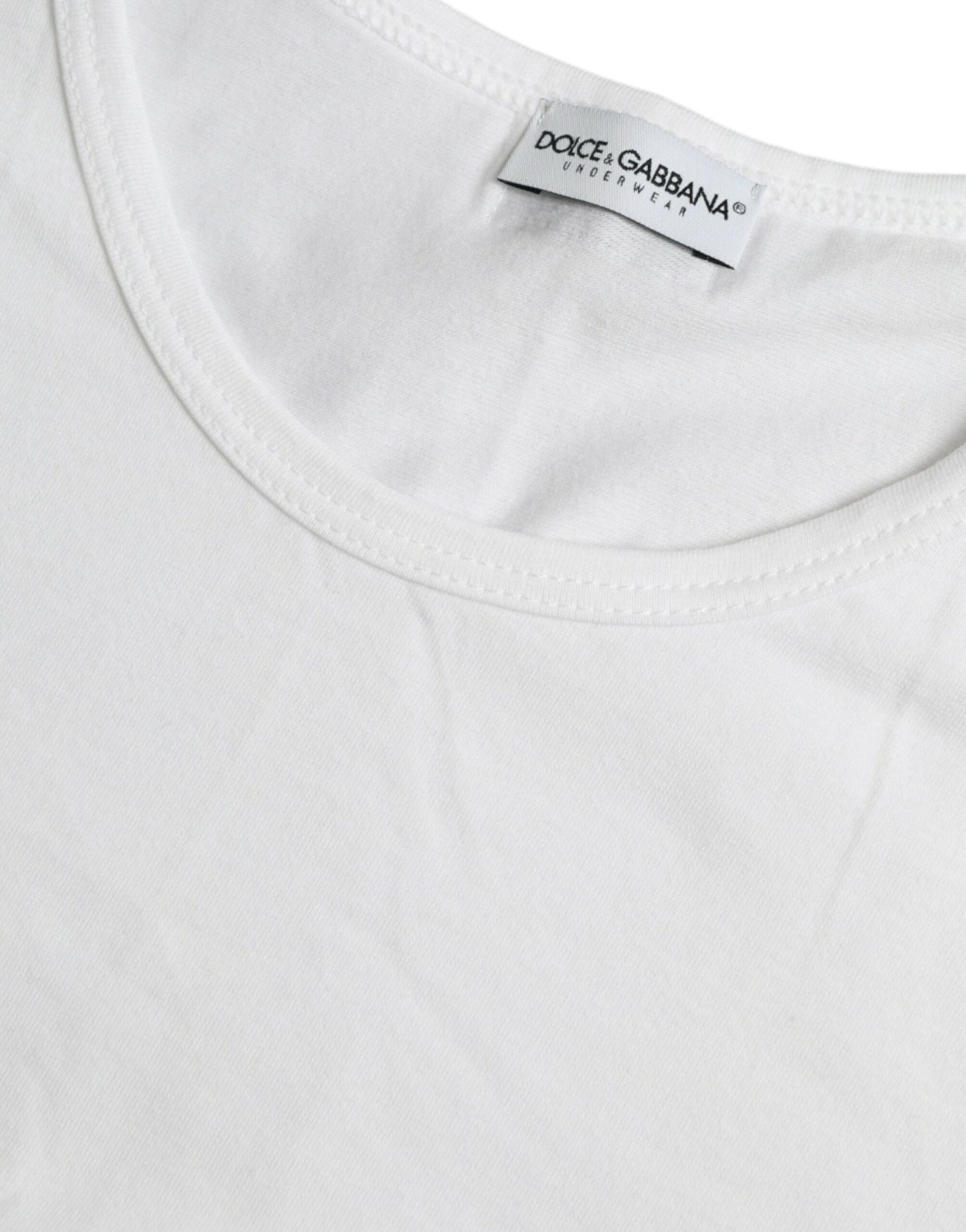 Dolce & Gabbana White Cotton Round Neck Crewneck Underwear T-shirt Dolce & Gabbana