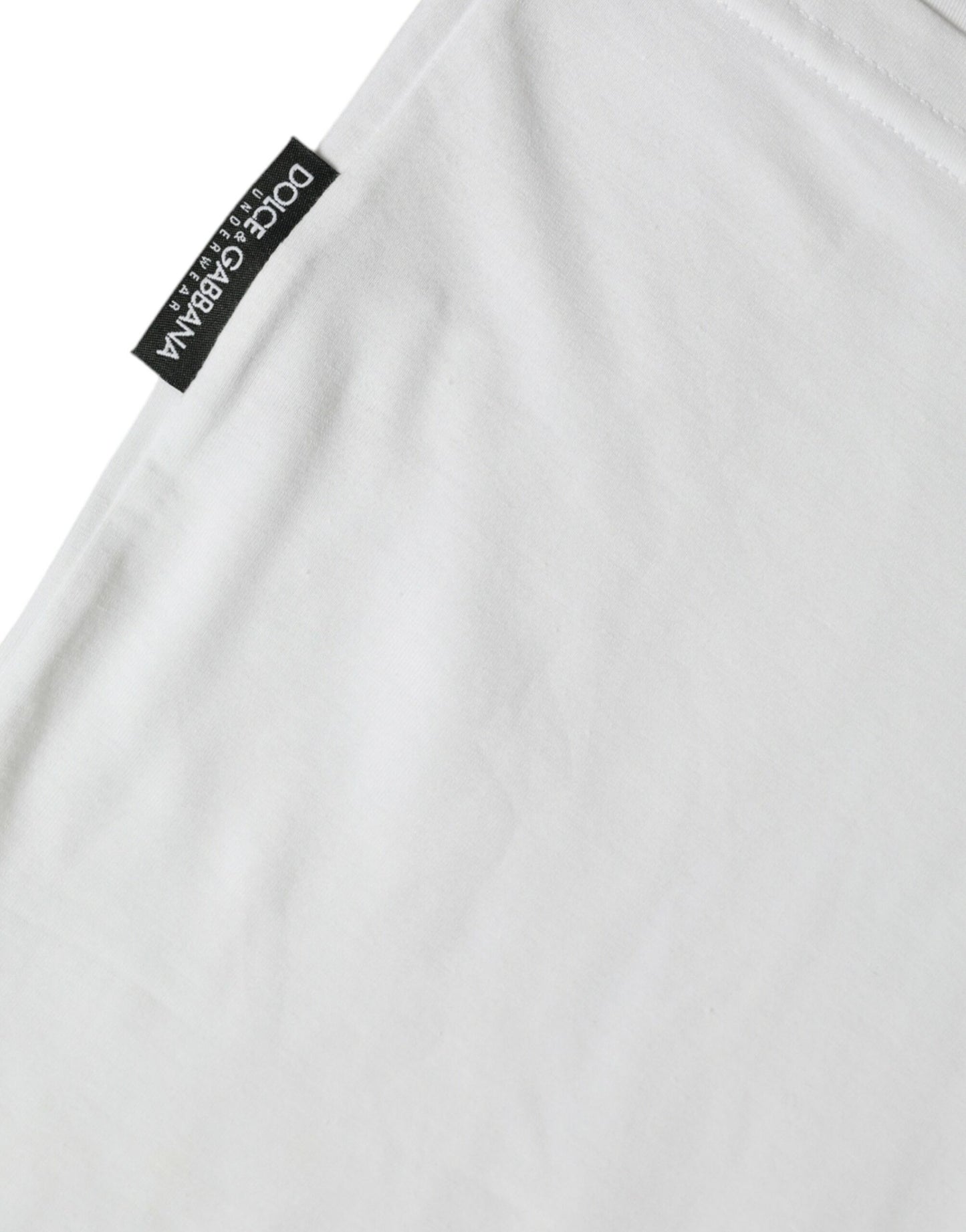 Dolce & Gabbana White Cotton V-neck Short Sleeve Underwear T-shirt Dolce & Gabbana