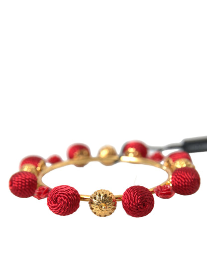 Dolce & Gabbana Gold Brass Red RUNWAY Sicilia Natale Roses Bracelet Dolce & Gabbana