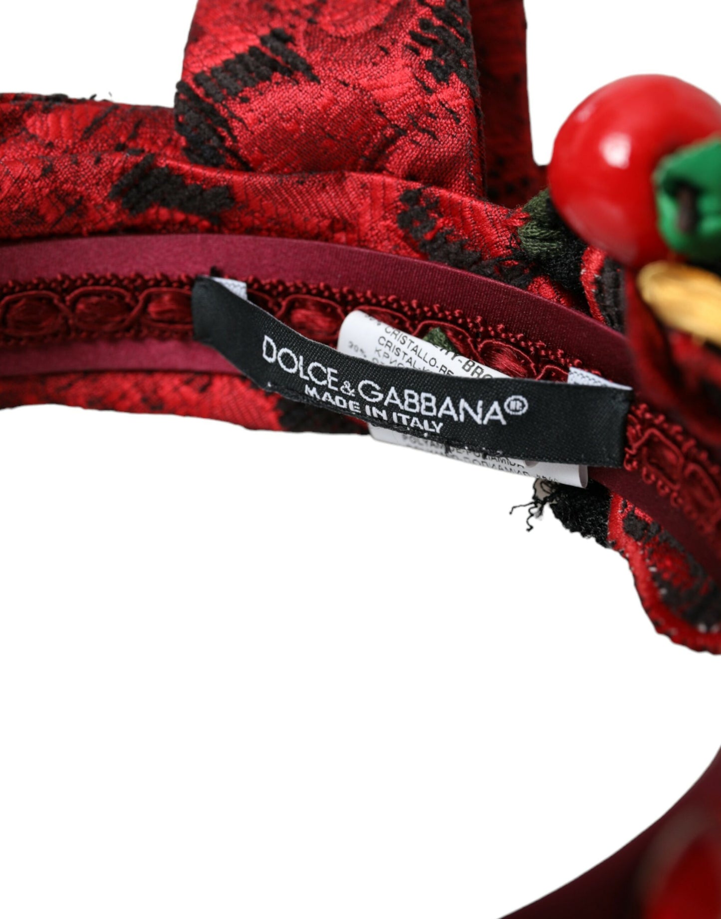 Dolce & Gabbana Red Cherry Sicily Embellished Women Hairband Diadem Dolce & Gabbana