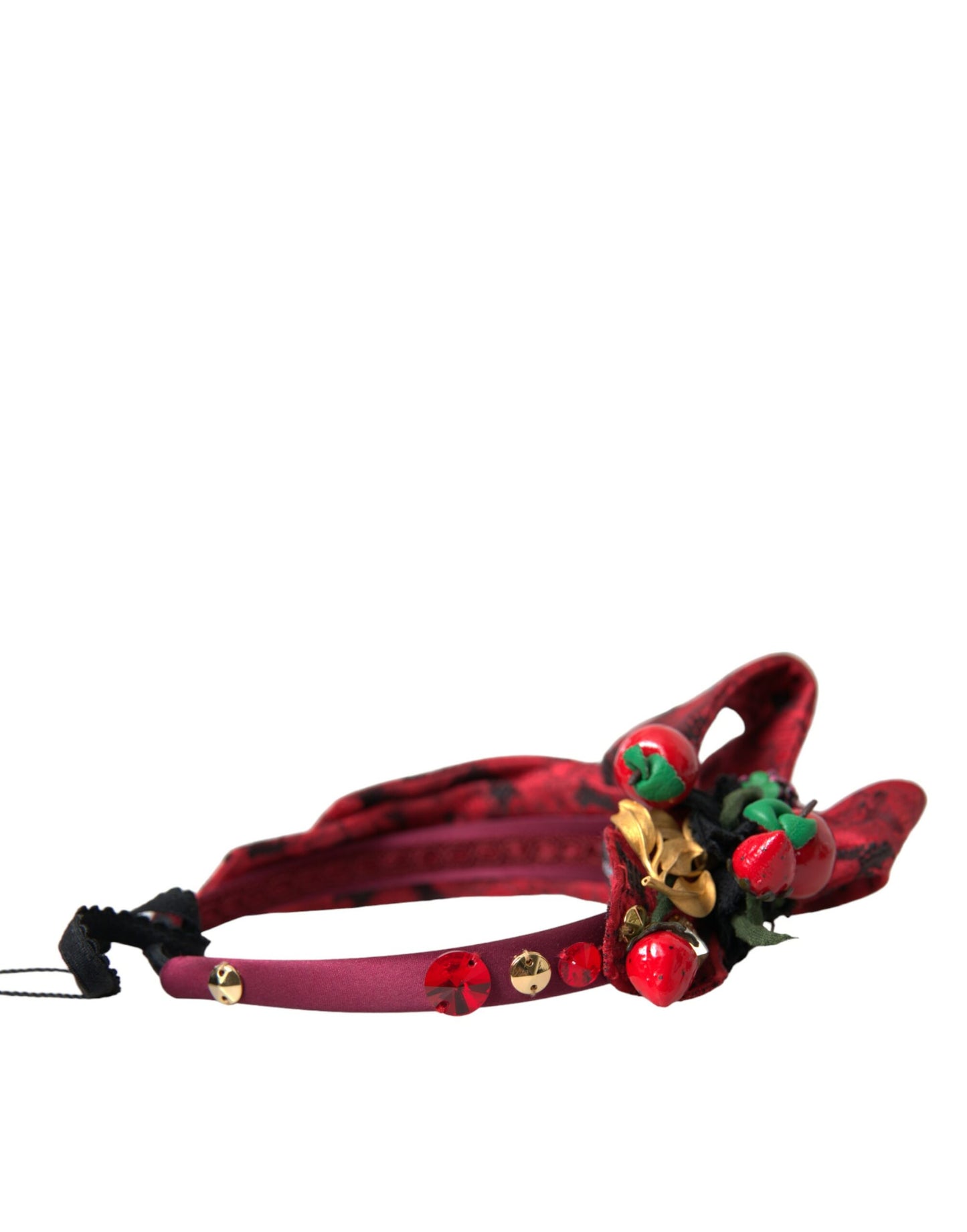 Dolce & Gabbana Red Cherry Sicily Embellished Women Hairband Diadem Dolce & Gabbana