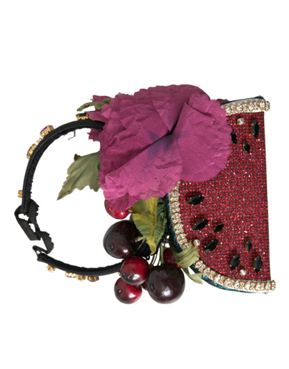 Dolce & Gabbana Red Watermelon Cherry Crystal Hairband Statement Diadem Dolce & Gabbana