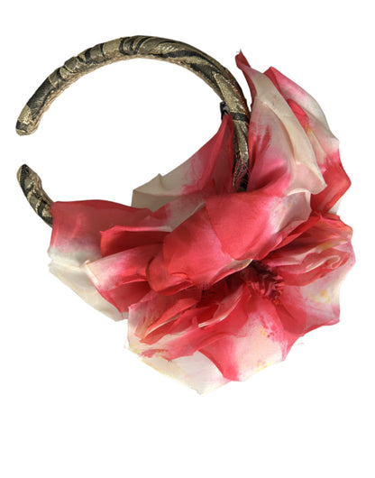 Dolce & Gabbana Multicolor Floral Applique Silk Women Headband Diadem Dolce & Gabbana