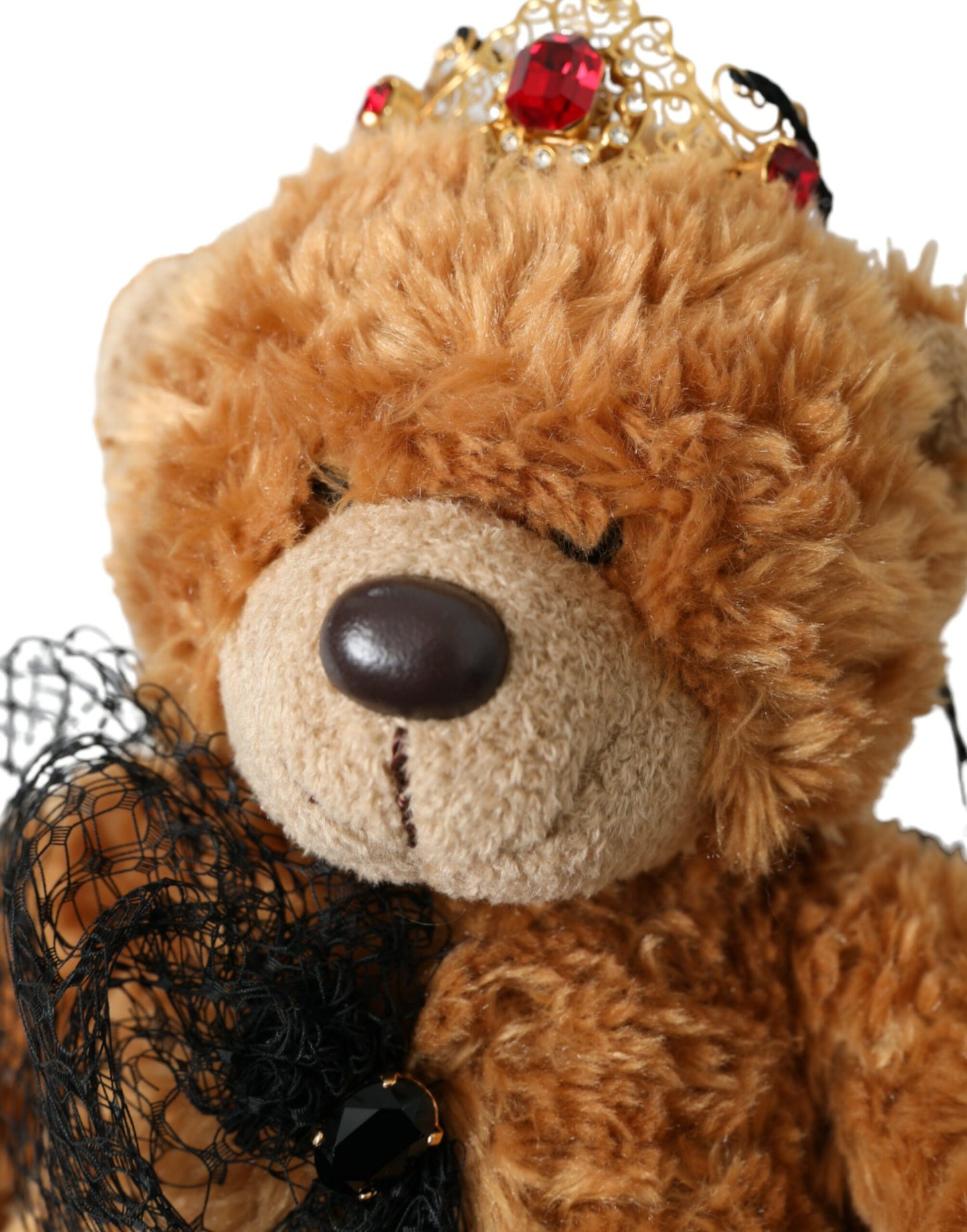 Dolce & Gabbana Brown Teddy Bear Gold Crystal Crown Hair Band Diadem Dolce & Gabbana