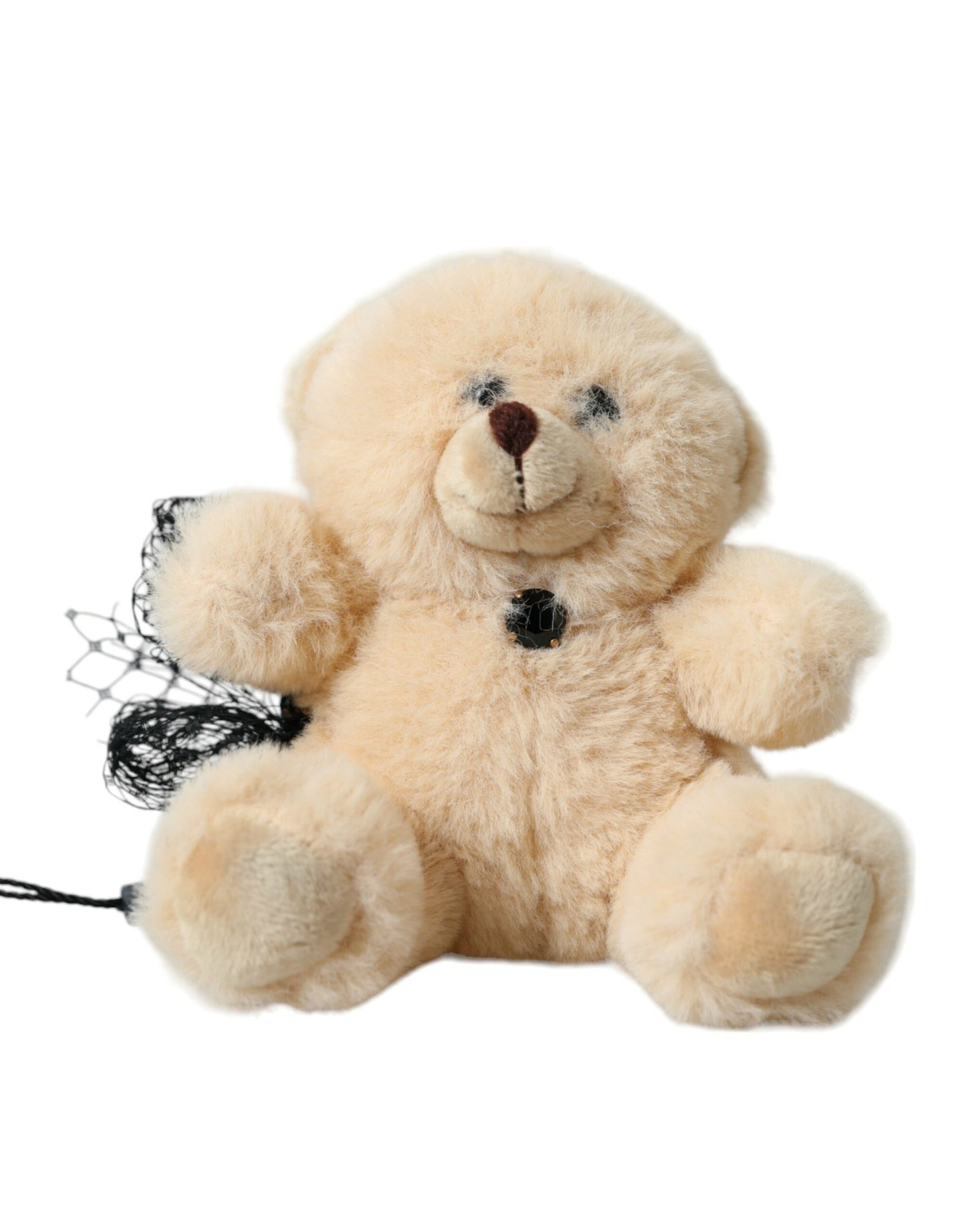 Dolce & Gabbana Beige Teddy Bear Mesh Net Band Hair Clip Dolce & Gabbana