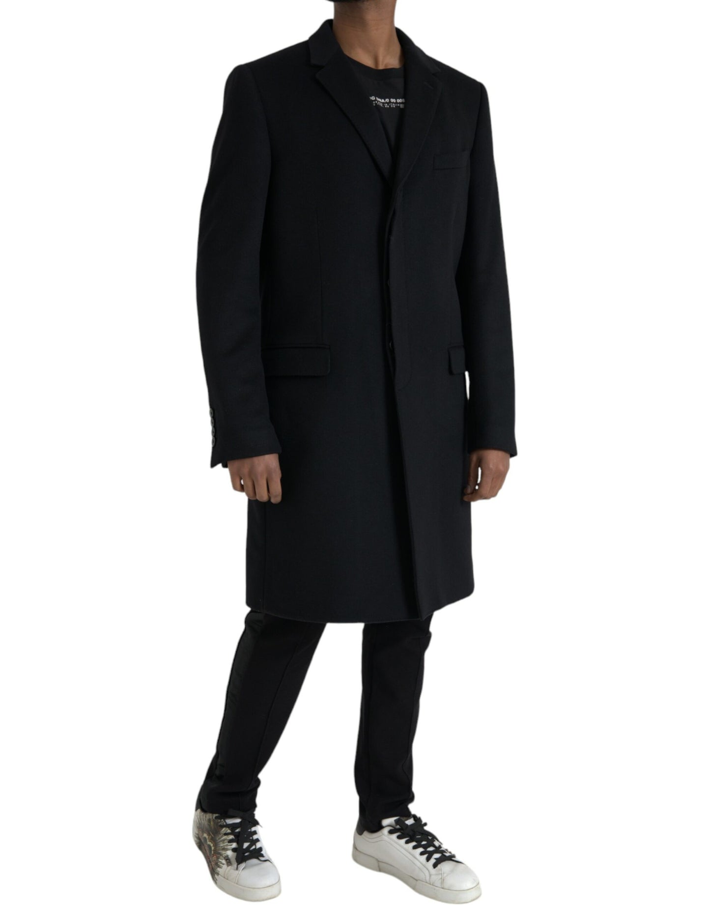 Dolce & Gabbana Black Wool Cashmere Trench Coat Jacket Dolce & Gabbana