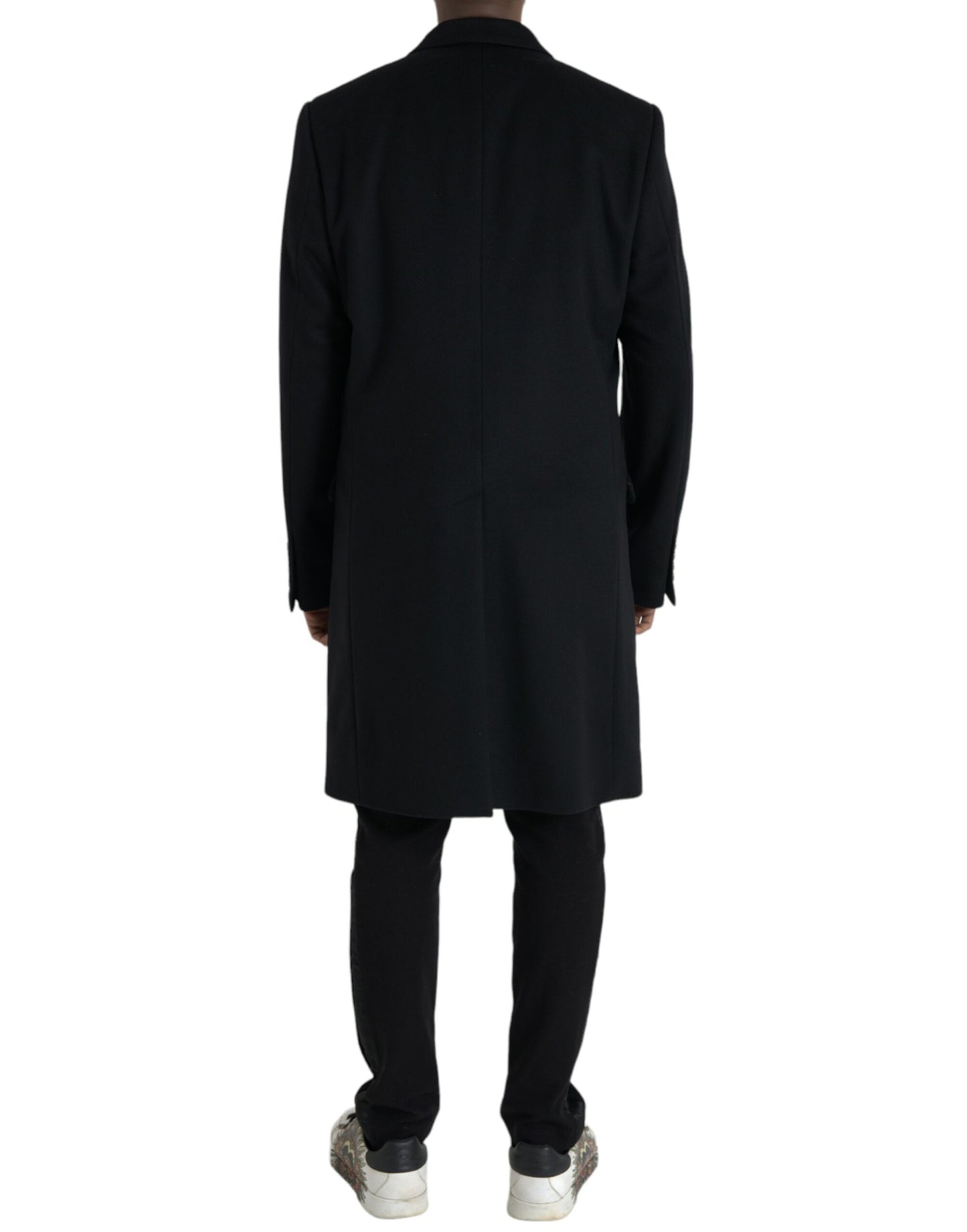 Dolce & Gabbana Black Wool Cashmere Trench Coat Jacket Dolce & Gabbana