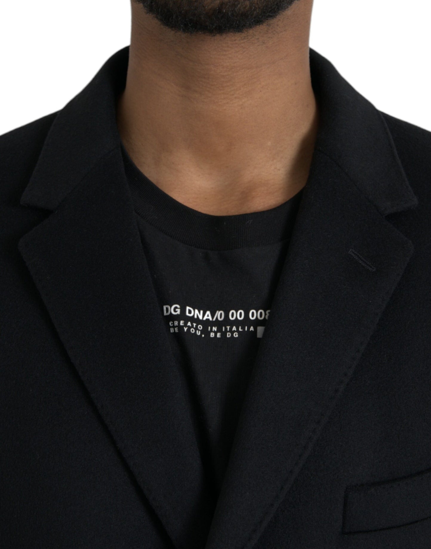 Dolce & Gabbana Black Wool Cashmere Trench Coat Jacket Dolce & Gabbana