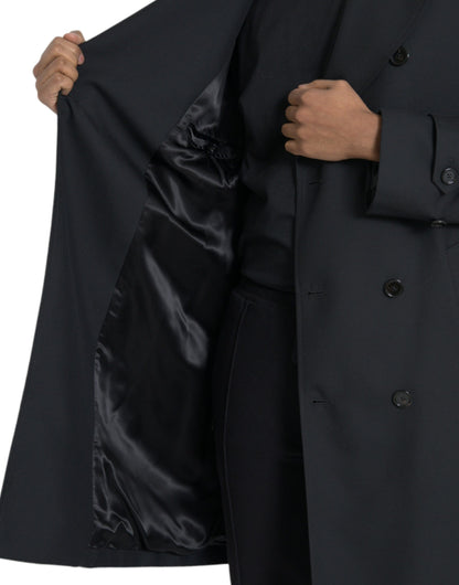 Dolce & Gabbana Black Double Breasted Trench Coat Jacket Dolce & Gabbana