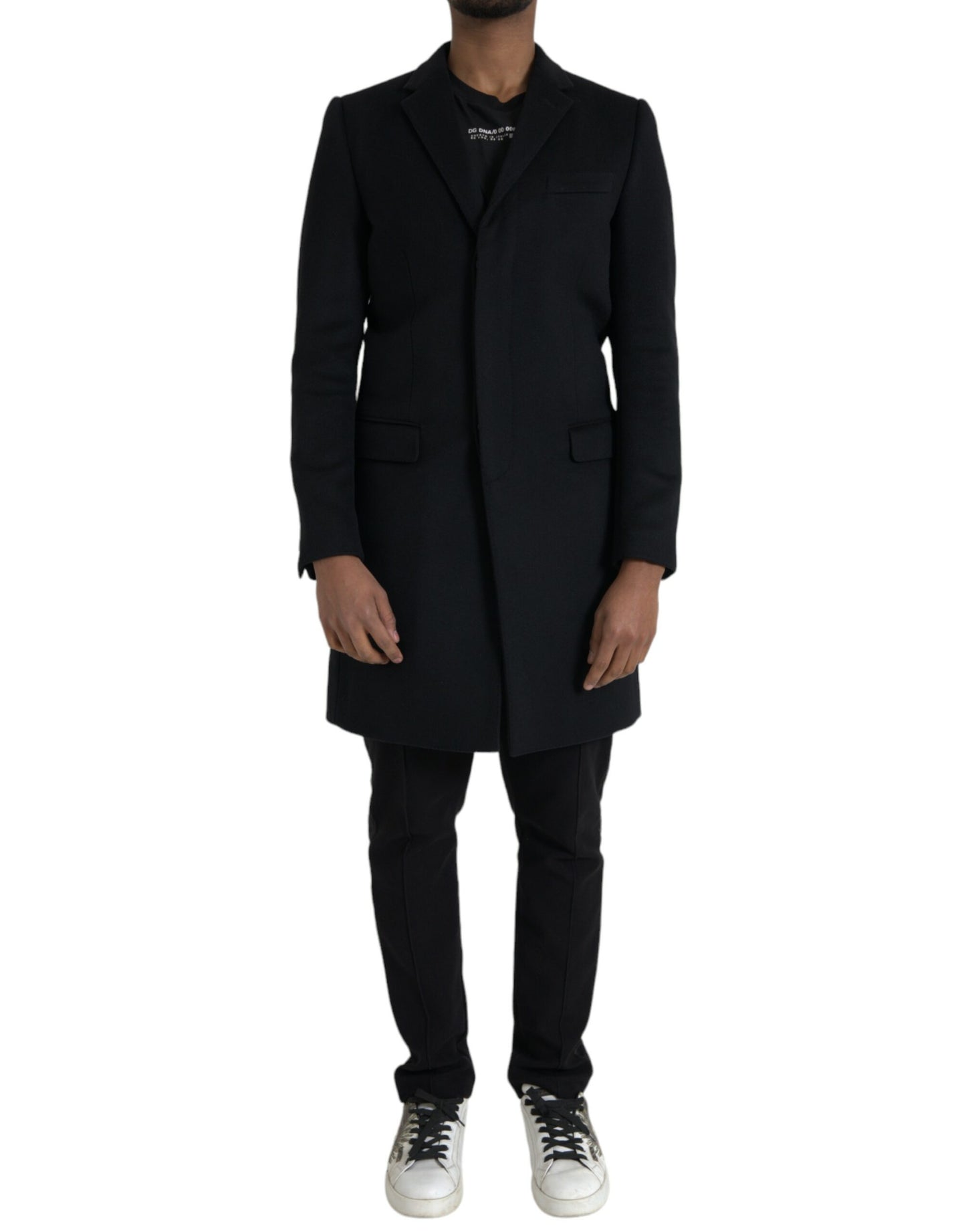 Dolce & Gabbana Black Single Breasted Trench Coat Jacket Dolce & Gabbana