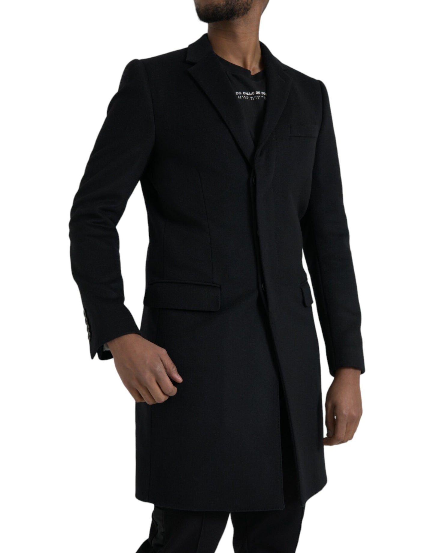 Dolce & Gabbana Black Single Breasted Trench Coat Jacket Dolce & Gabbana