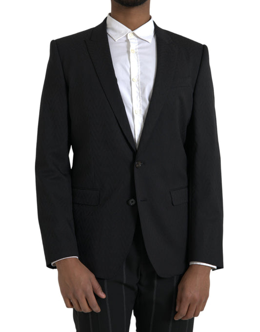 Dolce & Gabbana Black MARTINI Slim Fit Jacket Coat Blazer Dolce & Gabbana