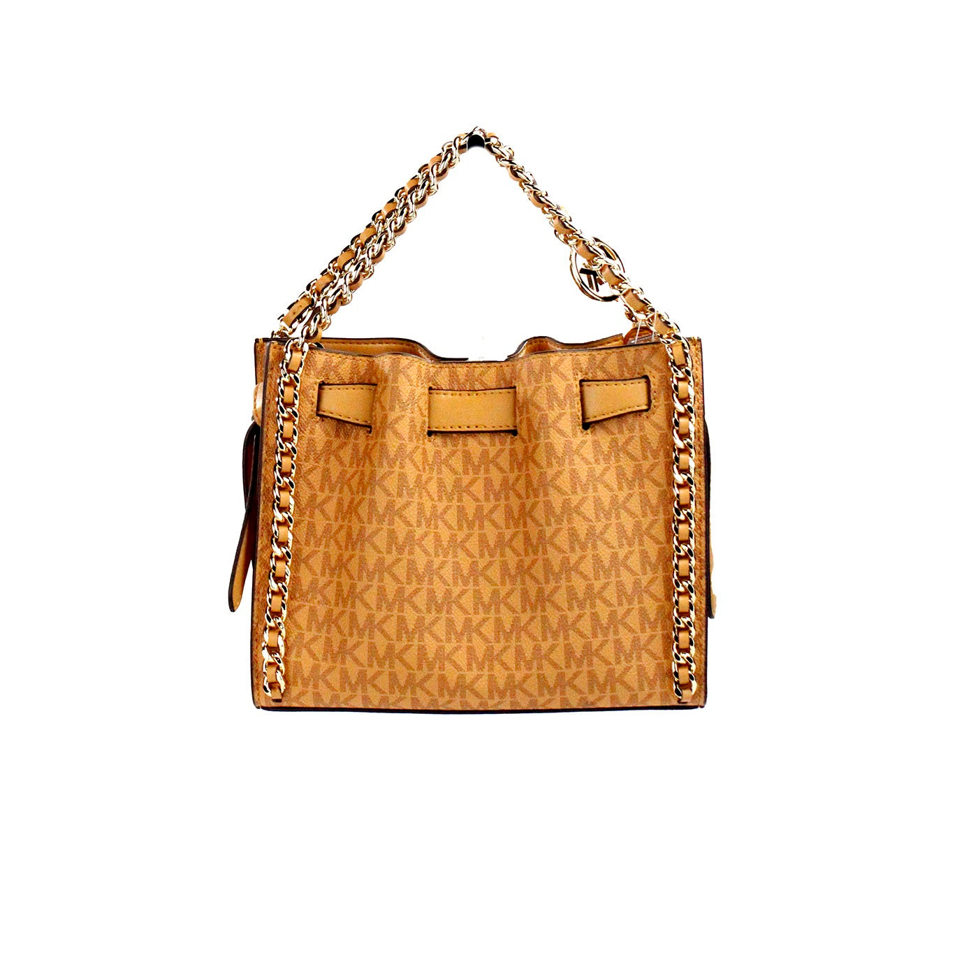 Michael Kors Mina Small Belted Cider Signature PVC Chain Inlay Crossbody Bag Michael Kors