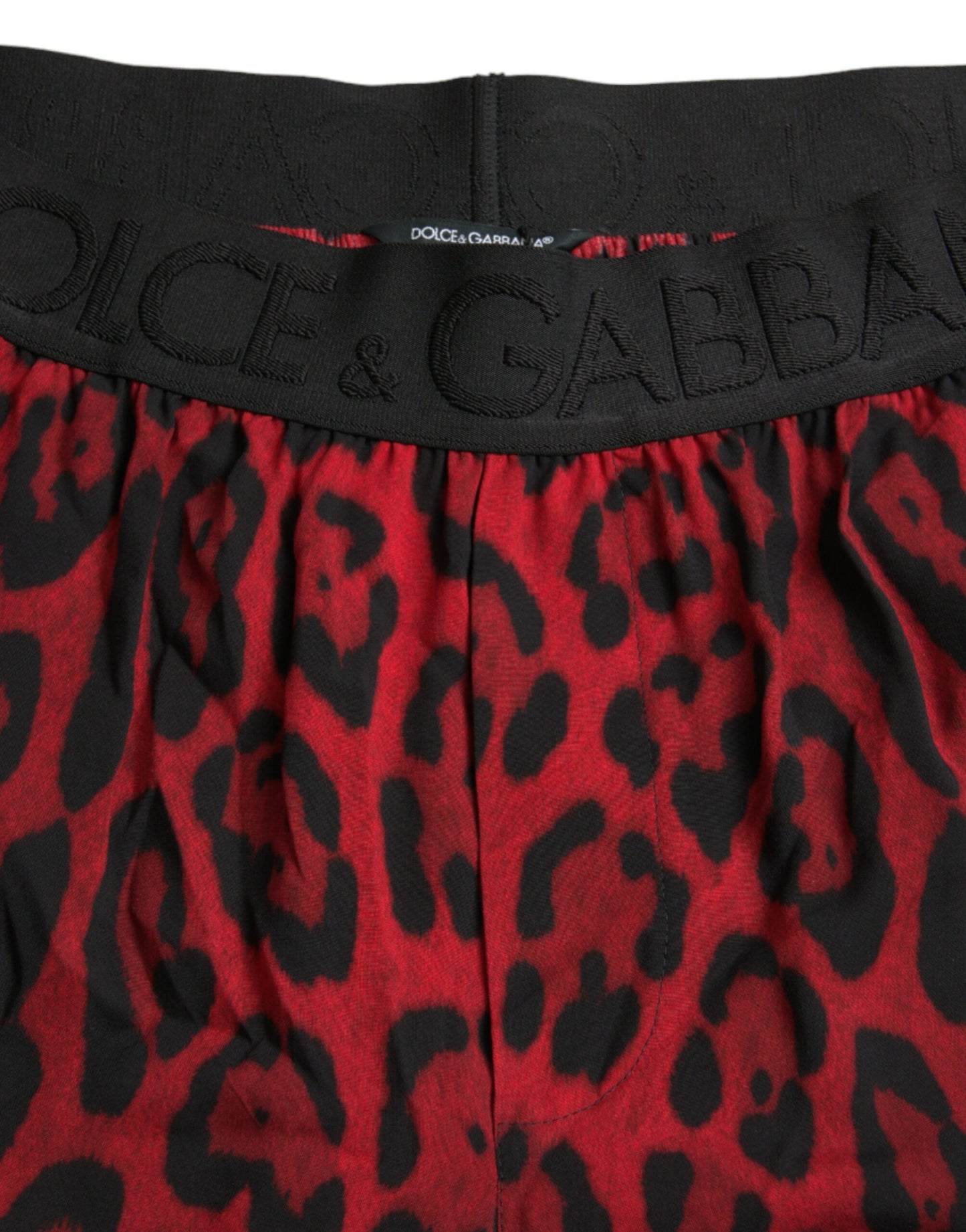 Dolce & Gabbana Red Leopard Print Viscose Bermuda Shorts Dolce & Gabbana