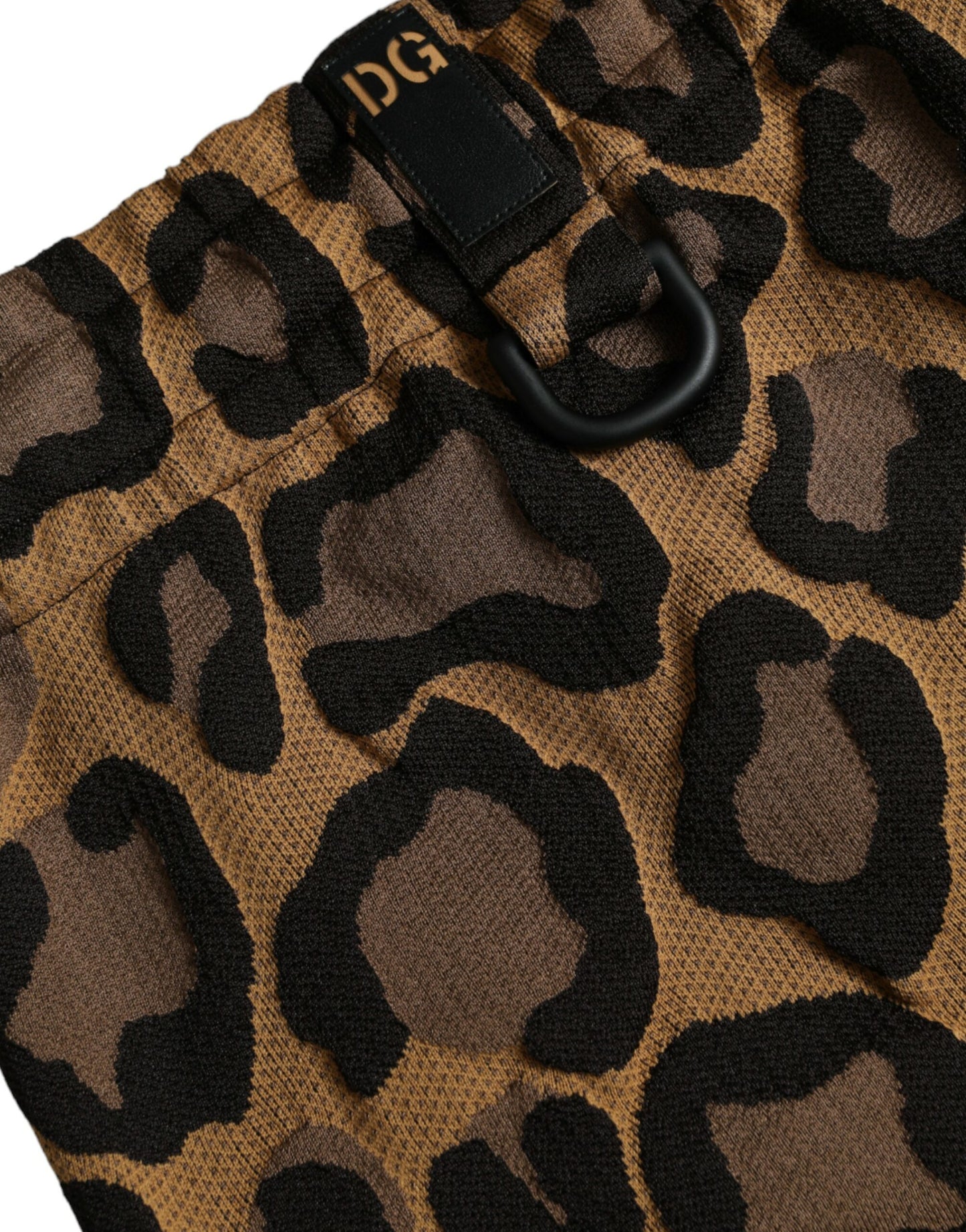 Dolce & Gabbana Brown Leopard Print Polyester Jogger Pants Dolce & Gabbana