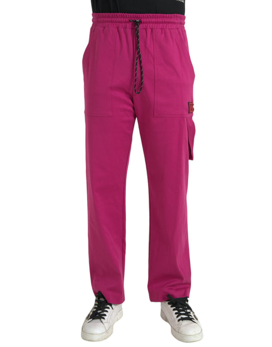 Dolce & Gabbana Pink Logo Cargo Cotton Jogger Sweatpants Pants Dolce & Gabbana