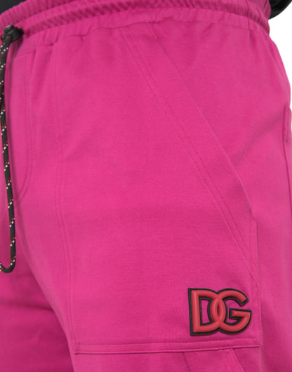 Dolce & Gabbana Pink Logo Cargo Cotton Jogger Sweatpants Pants Dolce & Gabbana