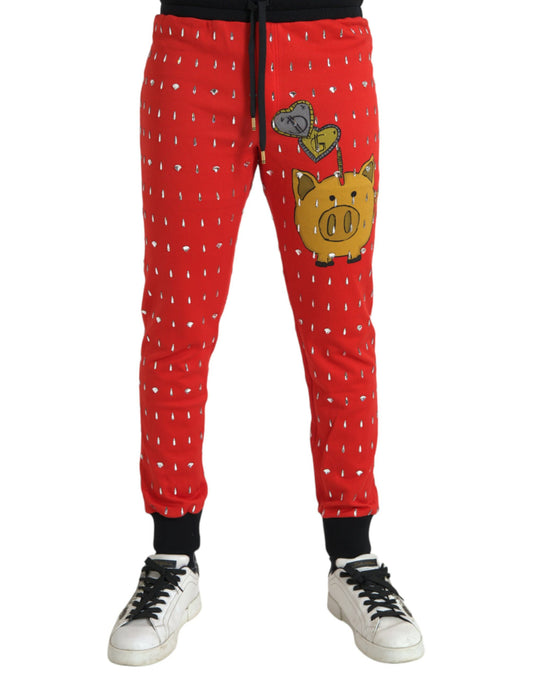 Dolce & Gabbana Red Year Of The Pig Jogger Sweatpants Pants Dolce & Gabbana