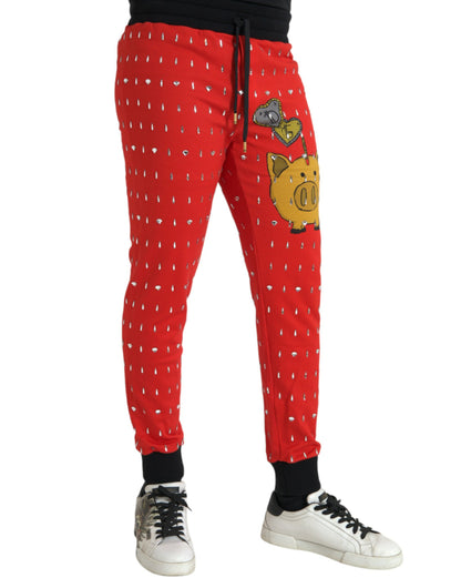 Dolce & Gabbana Red Year Of The Pig Jogger Sweatpants Pants Dolce & Gabbana