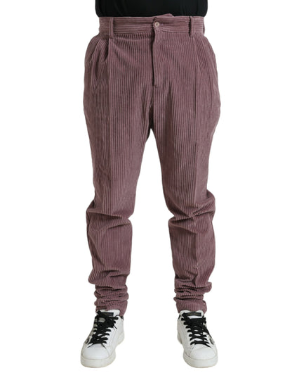 Dolce & Gabbana Purple Corduroy Cotton Stretch Skinny Pants Dolce & Gabbana