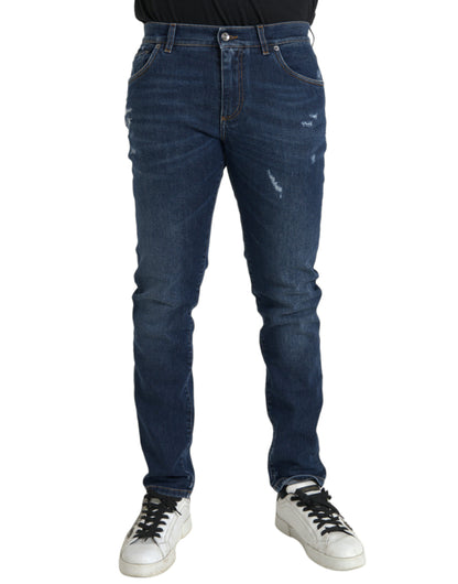 Dolce & Gabbana Blue Slim Fit Cotton Skinny Men Denim Jeans Dolce & Gabbana