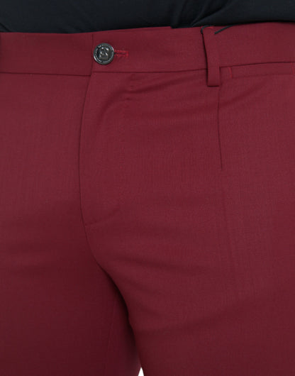 Dolce & Gabbana Red Wool Men Slim Fit Dress Pants Dolce & Gabbana