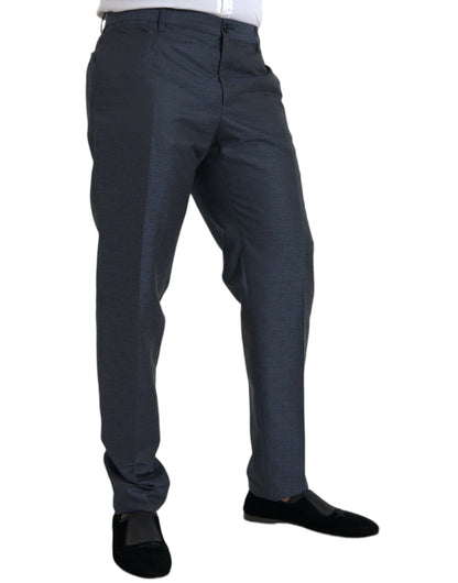 Dolce & Gabbana Blue Wool Men Skinny Dress Pants Dolce & Gabbana