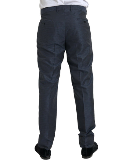 Dolce & Gabbana Blue Wool Men Skinny Dress Pants Dolce & Gabbana