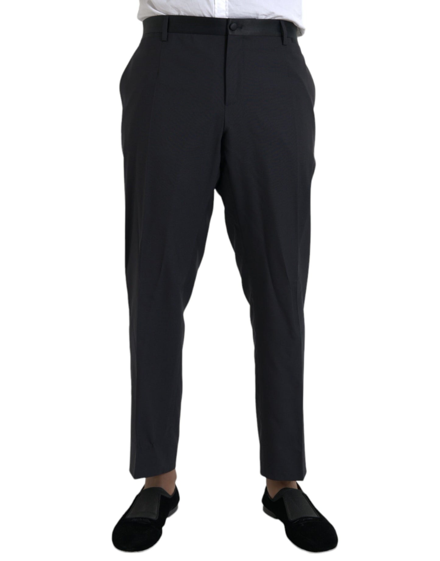 Dolce & Gabbana Blue Wool Men Skinny Dress Pants Dolce & Gabbana