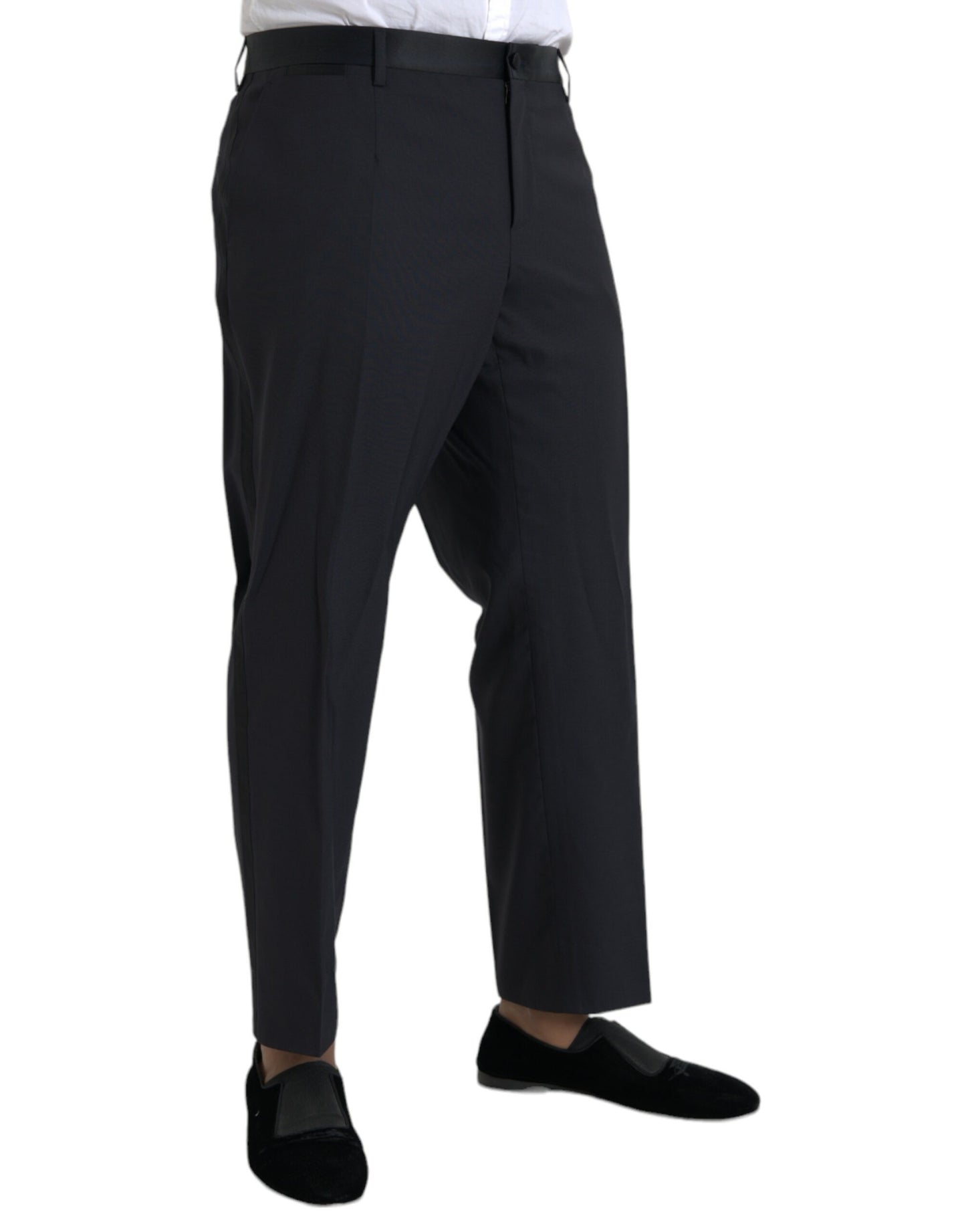 Dolce & Gabbana Blue Wool Men Skinny Dress Pants Dolce & Gabbana