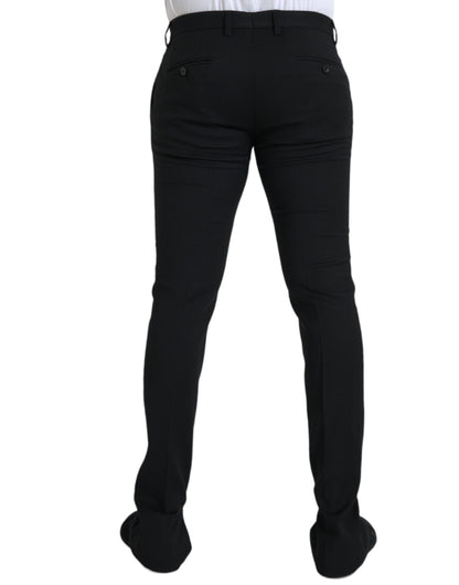 Dolce & Gabbana Black Wool Stretch Men Skinny Pants Dolce & Gabbana