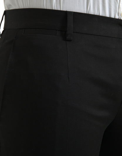 Dolce & Gabbana Black Cotton Stretch Skinny Dress Pants Dolce & Gabbana