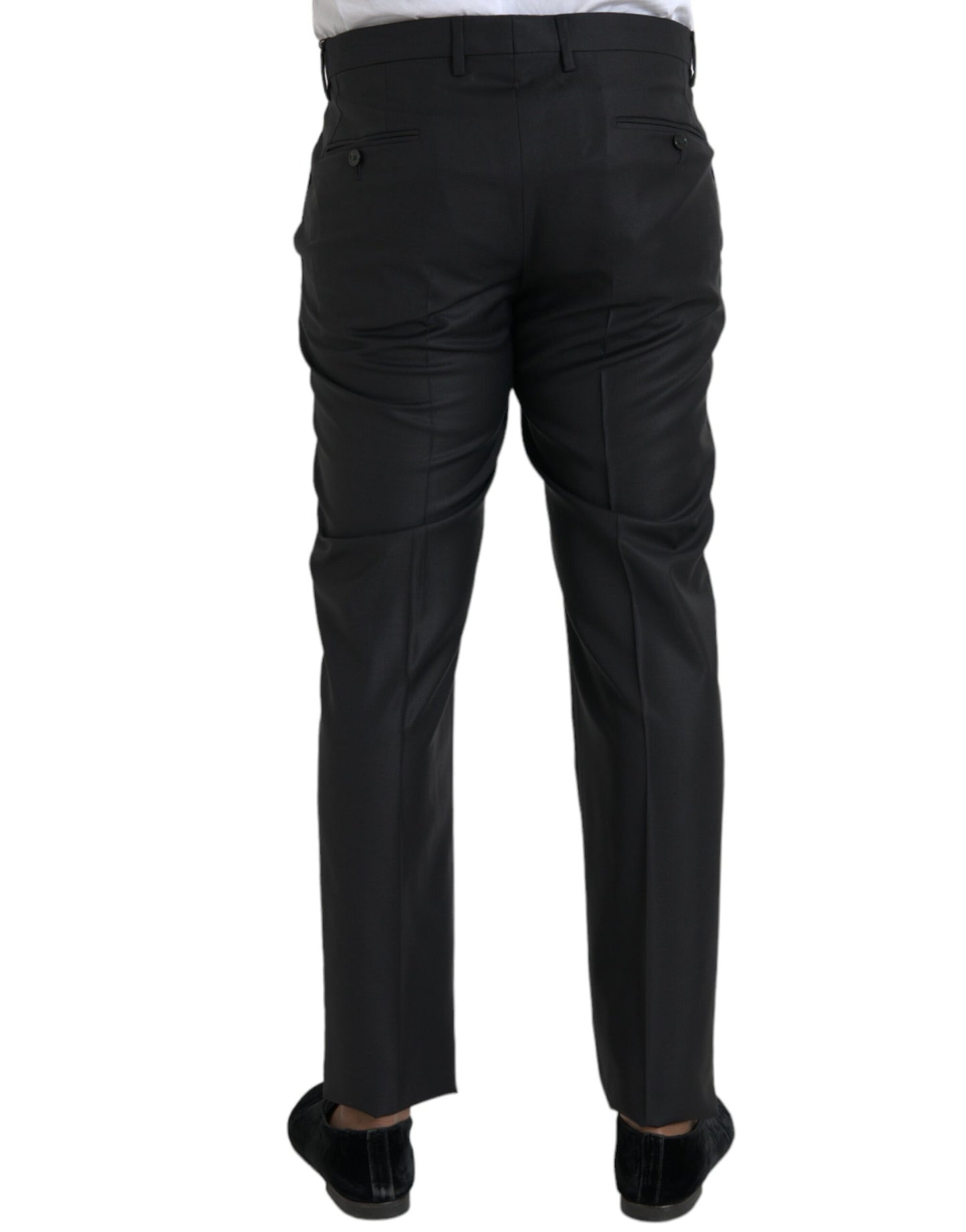 Dolce & Gabbana Black Wool Silk Skinny Dress Pants Dolce & Gabbana