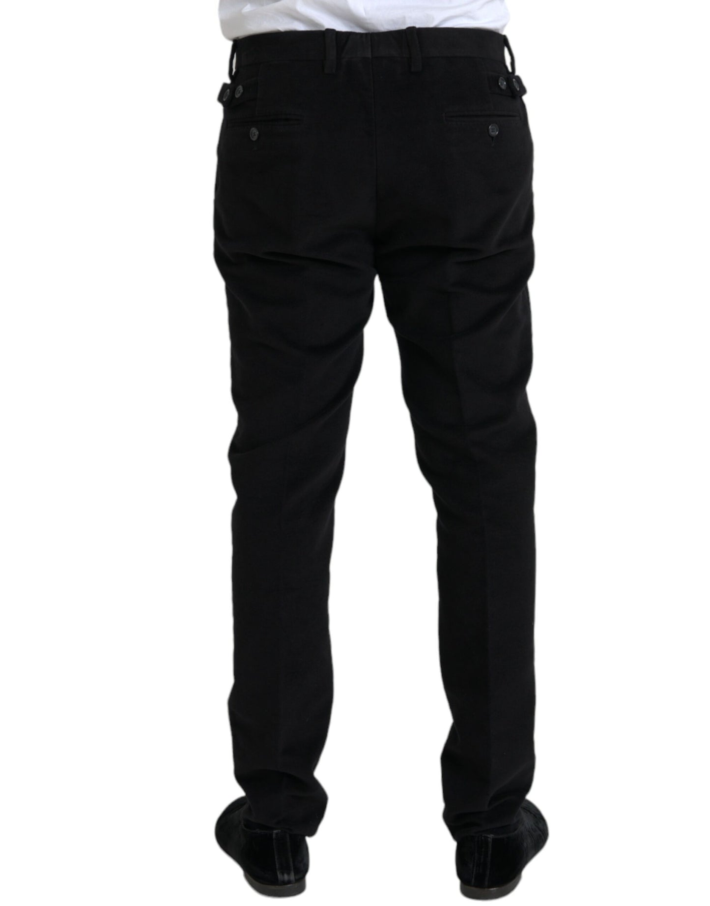 Dolce & Gabbana Black Cotton Velvet Skinny Pants Dolce & Gabbana