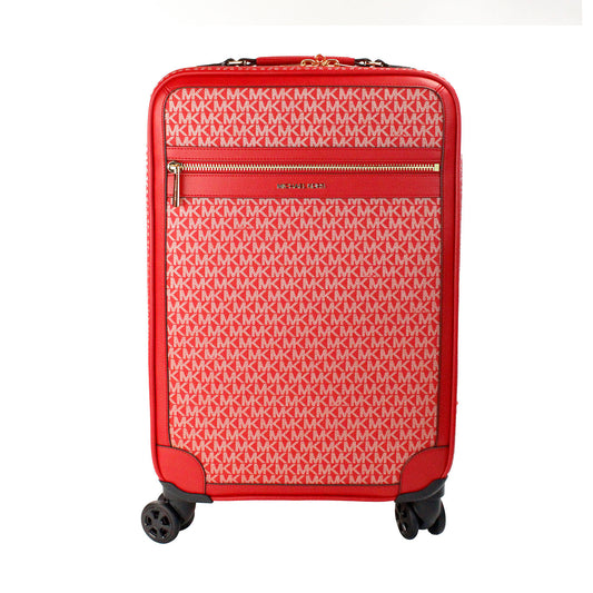 Michael Kors Travel Small Red Signature Trolley Rolling Suitcase Carry On Bag Michael Kors