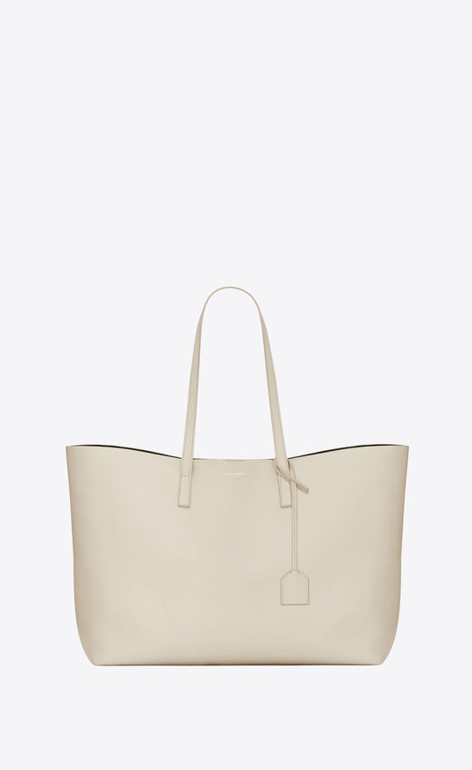 Saint Laurent White Calf Leather Tote Shoulder Bag Saint Laurent