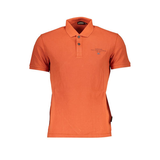 Napapijri Orange Cotton Polo Shirt Napapijri