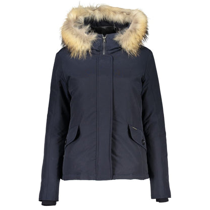 Woolrich Blue Cotton Jackets & Coat Woolrich