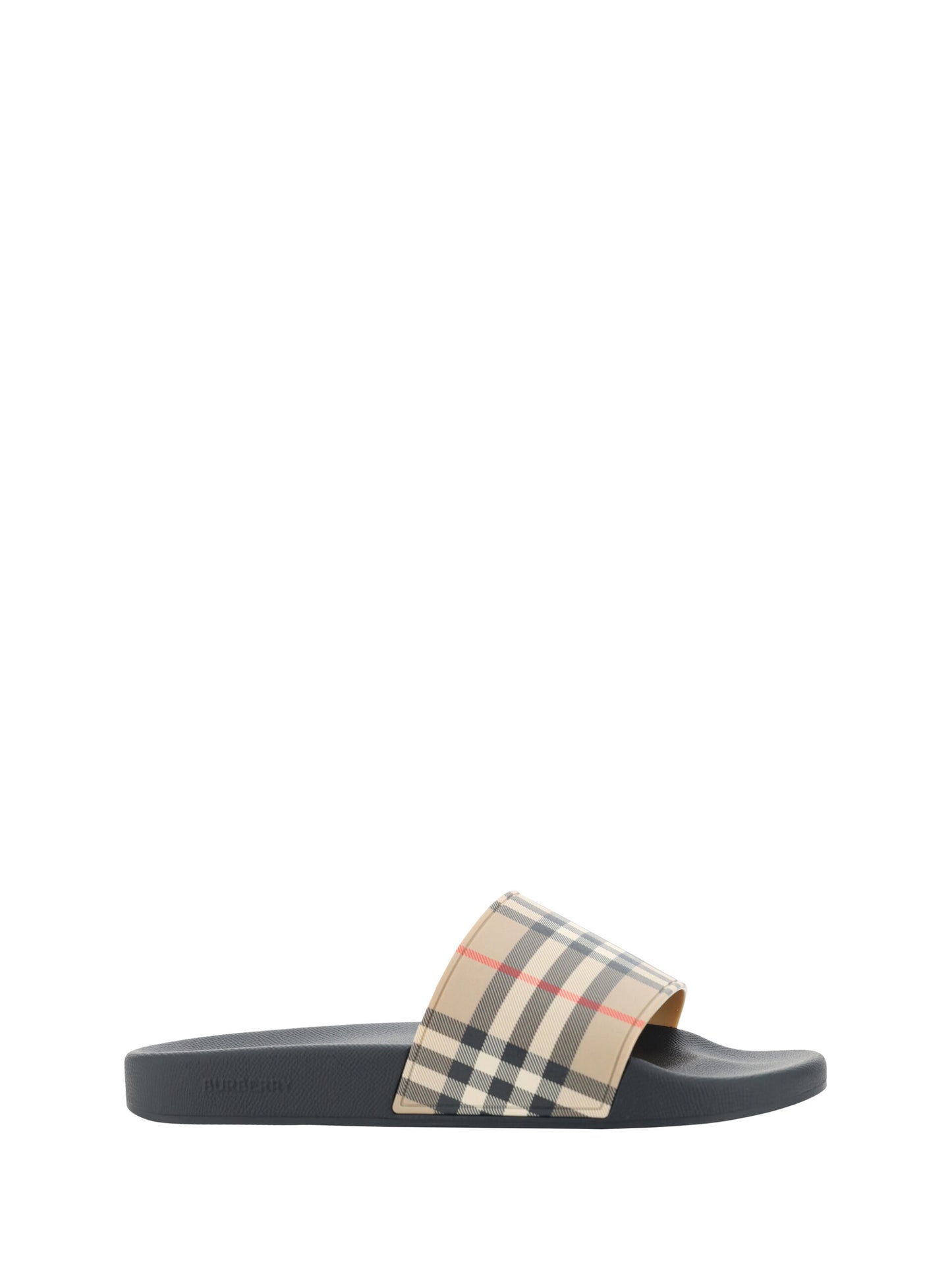 Burberry Brown Rubber Slides Sandals Burberry